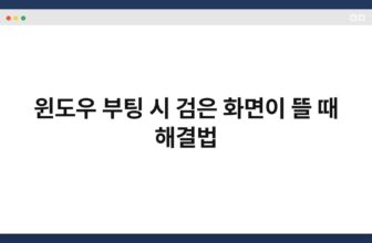 윈도우 부팅 시 검은 화면이 뜰 때 해결법